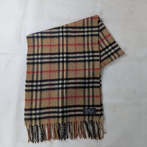 Luxury Burberry Cashmere Check Scarf Beige Unisex Timeless Designer